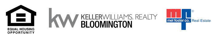 Equal Housing Opportunity logo, Keller-Williams Realty Bloomington logo, Mel Foster Co Real Estate logo